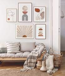 Abstract And Geometric Gallery Wall Printable Art Set Of Five Etsy Gallery Wall Living Room Gallery Wall Bedroom Gallery Wall Printables