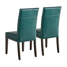 Marshall Teal Faux Leather Dining Chair With Espresso Wood Set Of 2 Pier 1 Faux Leather Dining Chairs Accent Chairs For Sale Leather Dining Chairs