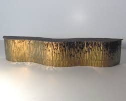 Free shipping reception desks for business and salon applications. Gold Waterfall Reception Desk Reception Desk Gold Reception Decor Hotel Reception Desk