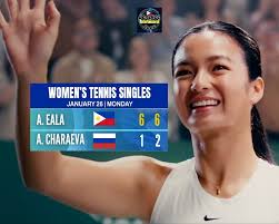 🏛️ A HISTORIC MOMENT ON HOME SOIL 🇵🇭🎾 Alex Eala etched another  milestone in Philippine tennis history with a dominant 6-1, 6-2 victory  over Russia's Alina Charaeva, advancing to the Round of