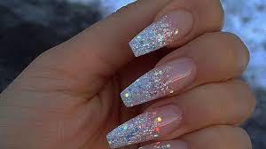 This photo is a perfect example of simple sophistication. Dark Blue Acrylic Nails Coffin With Glitter Nail And Manicure Trends