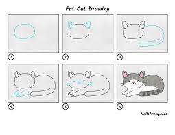 Fat Cat Drawing - Helloartsy