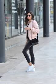 Style Tips On How To Wear A Bomber Jacket Bomber Jacket Outfits Just The Design Light Pink Bomber Jacket Pink Bomber Jacket Bomber Jacket Outfit