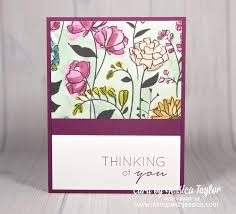 Purchase card stock that is designed for greeting cards from specific manufacturers. Easy Thinking Of You Card With Pretty Paper Ink It Up With Jessica Card Making Ideas Stamping Techniques