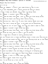 Love Song Lyrics For Maggie May Rod Stewart With Chords For Ukulele Guitar Banjo Etc Guitar Chords For Songs Lyrics And Chords Guitar Lessons Songs
