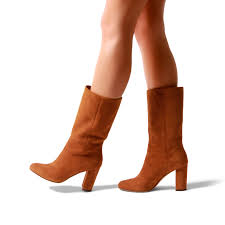 How to clean leather boots. Camel Suede Block Heel Mid Calf Boot Delila Marion Parke