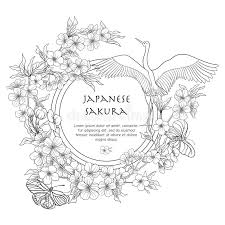 Flyers de bar à sushi avec de la nourriture japonaise, des lanternes asiatiques rouges et une serveuse en kimono. Illustrations With Japanese Blossom Sakura Stock Vector Illustration Of Drawn Line 100440728