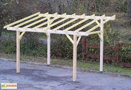 Carport Bois Toit 1 Pente Sans Couverture 5 X 3 M Carport Bois Ports De Voiture Toit