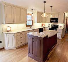 Next consider how your newly selected cabinets or countertops can layout in your existing space. Waypoint Livingspaces Painted Hazelnut Glaze Door Style 760f Was Installed On The Perimeter An Kitchen Cabinet Interior Glazed Kitchen Cabinets Kitchen Remodel