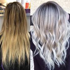 Going Going Blonde Brassy To Blended Icy Blonde By Samanthahairstylist With Olaplex To Keep The Hair Strong And Healthy Tran Fried Hair Hair Styles Hair