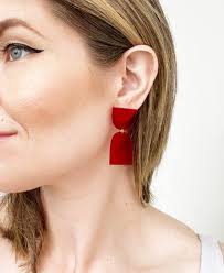 The Cinch Transparent Red Lightweight, Hypoallergenic, Statement Earrings