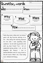 Wh Questions Worksheet For Kindergarten And Wh Question Worksheets Wh Questions En Reading Comprehension Worksheets Reading Comprehension 2nd Grade Reading