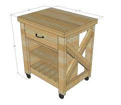 Rustic X Small Rolling Kitchen Island Rolling Kitchen Island Diy Kitchen Cart Kitchen Island Plans