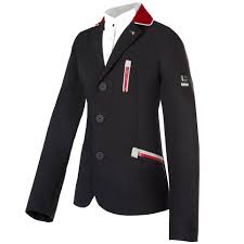 equiline gastone junior competition jacket black red