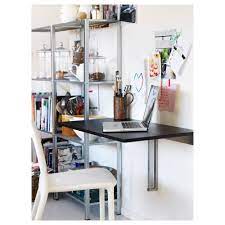 Bjursta Wall Mounted Drop Leaf Table Brown Black 353 8x195 8 90x50 Cm Ikea Drop Leaf Table Space Saving Dining Table Desks For Small Spaces