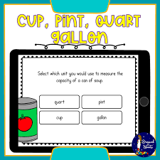 1 pt = 2 cup. Cup Pint Quart Gallon Boom Cards Made By Teachers