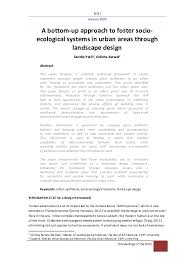 Landscape planning is a branch of landscape architecture. Pdf A Bottom Up Approach To Foster Socio Ecological Systems In Urban Areas Through Landscape Design Sandip Patil And Vidisha Barwal Academia Edu