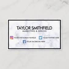 Social Media Modern Professional Marble Business C Business Card Zazzle Com In 2020 Social Media Business Cards Marketing Design