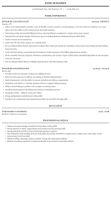 Senior Billing Specialist Resume Sample Mintresume