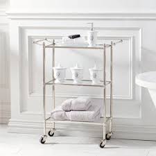 The best bathroom racks and shelving: Polished Nickel Glass Bath Cart