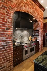 Zoom Cuisine Moderne Mur Brique Meubles Bois Brick Kitchen Exposed Brick Kitchen Classic Kitchen Style