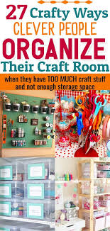 Pick out a favorite color for the pegboard or the back of a shelf to define and beautify the craft room storage space. Craft Room Organization Unexpected Creative Ways To Organize Your Craftroom On A Budget Diy Craft Room Craft Room Organization Diy Craft Room