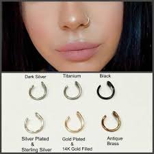 To Get Real Piercing Please Click Here Https Www Etsy Com Es Shop Miraclesstudio Ref Hdr Shop Menu Sectio Nose Piercing Hoop Fake Nose Rings Faux Nose Ring