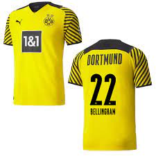 Rot, grün und schwarz stehen zur auswahl. Bvb Borussia Dortmund Trikot Home Herren 2021 2022 Bellingham 22 Sportiger De
