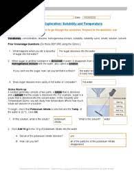 Water solubility is an important physical property in chemistry, and is often expressed as the mass of solute that dissolves in 100 g of water at a certain study the effect of changing temperature on the amount of solute that will dissolve in a given amount of water. Landon Parker Copy Of Solubilitytemperaturese Docx Solution Solubility