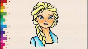 Cute Drawings For Kids Elsa From Frozen Disney Inspired Coloring Page Pencils On The Side In 2020 Easy Drawings Yoda Drawing Minnie Mouse Drawing