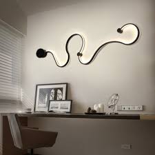 Indoor Home Decoration Modern Curved Wall Light 50 40 Long Aluminum Snake Shaped Wall Lighting Black White High Bright Sirius Sconce Can Be Installed On Wall Or Ceiling Takeluckhome Com