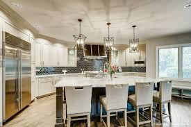 blue distressed island with cream color
