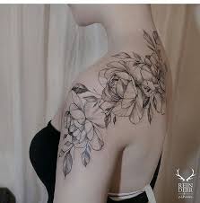 Floral Shoulder Piece Beautiful Flower Tattoos Tattoos White Rose Tattoos