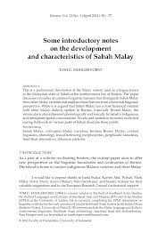 Gak usah merasa kita yang paling susah sedih, bersyukur. Pdf Some Introductory Notes On The Development And Characteristics Of Sabah Malay