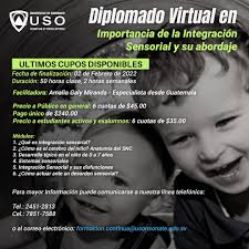 ULTIMOS CUPOS DISPONIBLES para el Diplomado Virtual "IMPORTANCIA DE LA  INTEGRACIÓN SENSORIAL Y SU ABORDAJE". Más información al Teléfono:  2451-2813, WhatsApp 7851-7588, Correo: formacion.continua@usonsonate.edu.sv  #SomosUSO #DiplomadosUSO ...