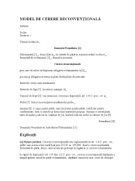 Actiune in pretentii formulata de stipulant. Model De Cerere Reconventionala