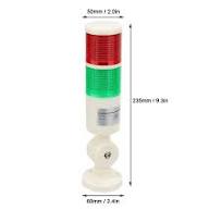 Tronix Tower Lights DC24V Flashing Tower Light - Red/Green LED Warning  Light For CNC Machines (9.3" Tall) Milling Machine Accessories