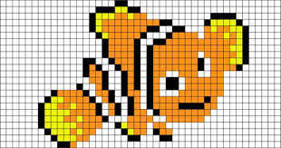 Nemo Pixel Art In 2020 Pixel Art Graph Paper Art Pixel Art Grid