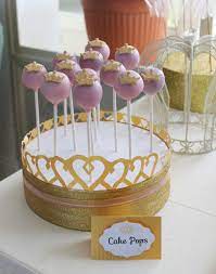 Pink And Gold Princess Cake Pops By Violeta Glace Baby Shower Cake Pops Princess Cake Pops Gold Baby Shower Cake