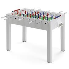 It weighs about half of the kick but is a durable table that can support up to four adults. Fas Pendezza Fido Foosball Table White Peter S Of Kensington