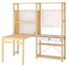 Ivar 2 Section Unit With Foldable Table Pine White 68 1 2x11 3 4 41x70 1 2 In 2020 Foldable Table Ikea Ikea Ivar