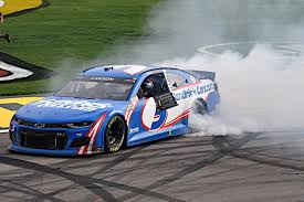 I read somewhere that he asked nascar for permission to do the burnout too. Zach S Turn Kyle Larson Earns Kudos From Nascar Bubba Wallace After 1st Hendrick Motorsports Win