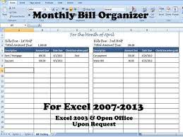 This excel bill template can be employed to track the number of bills that's been paid by the customer in addition to the amount left and the sources of payment. Bill Organizer Template Excel Divide Payments Into 1st 2nd Half Of The Month