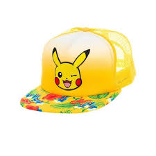 Vtg 90s malibu rum men's one size purple floral patterned snapback hat. Pokemon Pikachu Winking Face With Floral Pattern Trucker Snapback Yellow Baseball Cap Shop4ae Com