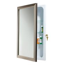 Surface mount design allows you the freedom to install the cabinet exactly where you want it welded mounting: Jensen Medicine Cabinet Locking 15 75w X 25 5h In Recessed Medicine Cabinet 625n244 Walmart Com Walmart Com