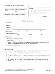 In texas, a divorce is not final for at least 60 days after a petition is filed. Divorce Papers In Texas Fill Online Printable Fillable Blank Pdffiller