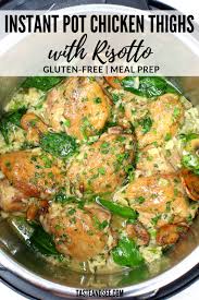 This Instant Pot Chicken Thigh Recipe With Risotto Is A Ridiculously D Instant Pot Chicken Thighs Recipe Instant Pot Dinner Recipes Instant Pot Recipes Chicken
