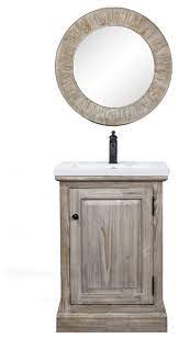 Find the perfect small bathroom vanity at 24 inches (down to 18 inches!) for your small bathroom or powder room! Rustic Style 24 Inch Bathroom Vanity With Ceramic Single Sink No Faucet Traditional Bathroom Vanities And Sink Consoles By Infurniture Inc Houzz