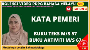 Kata pemeri ialah kata yang bertugas memeri hal atau merangkaikan frasa utama dalam predikat dengan frasa subjek dan sebagai pemisah antara subjek dengan predikat ayat. Bahasa Melayu Tahun 3 Kata Pemeri Youtube