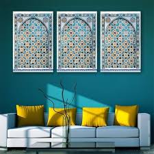Tableau Arabe Porte Mosaique Triptyque Tableau Oriental Arjazia Decoration Orientale Deco Interieur Salon Triptyque